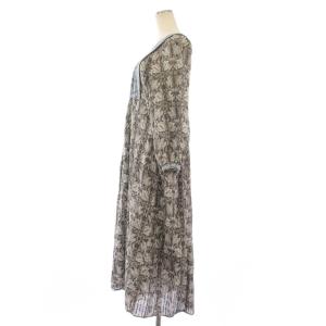 NE QUITTEZ PAS! Cotton Lurex Tulip Print Yoke EMB Dress ワンピース 長袖 ロング