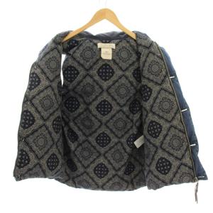 REMI RELIEF ダウンベスト アウター 裏地ペイズリー柄 XL 青 ブルー /YT