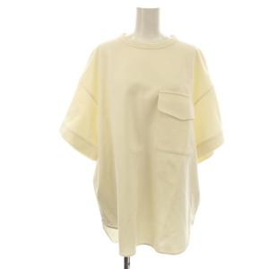 Tシャツ F アイボリー 半袖 ラウンドネック フラップポケット /JP