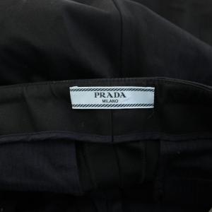 PRADA スラックスパンツ ストレート ジップフライ ストレッチ 無地 ワンカラー 40 黒 ブラック /BB