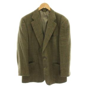 テーラードジャケット シングル チェック柄 アルパカ AB6 カーキ BBJBA 838504 /YT