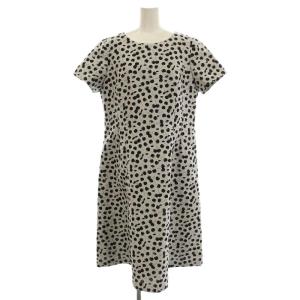 ワンピース 半袖 さくらんぼ柄 ひざ丈 42 グレー 黒 51011-107 /G