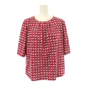 カットソー 11 ピンク 総柄 五分袖 ラウンドネック /JP