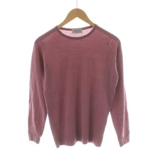 ニット セーター クルーネック 長袖 ウール S ピンク /AN16
