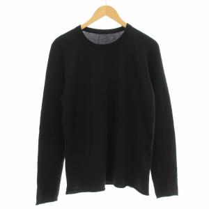 ニット セーター ラインストーン スカル 長袖 黒 ブラック /G