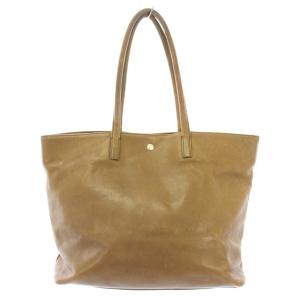 idea トートバッグ ハンドバッグ レザー ワンカラー ロゴ 型押し 茶 ブラウン /BB