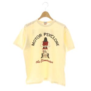 Power wear MOTOR PSYCLONE Tシャツ カットソー 半袖 プリント M アイボリー