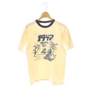 Power wear Tシャツ カットソー 半袖 プリント アイボリー ネイビー /DF
