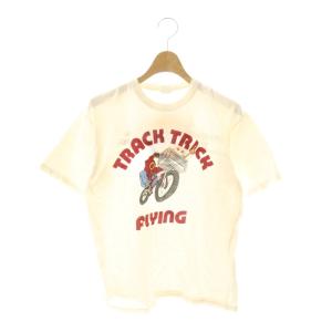 Power wear Tシャツ カットソー 半袖 プリント M アイボリー /NR