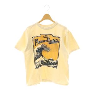 Power wear Tシャツ カットソー 半袖 プリント M アイボリー オレンジ /DF