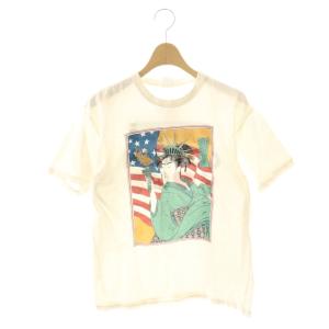 Power wear Tシャツ カットソー 半袖 プリント M オフホワイト マルチカラー /DF