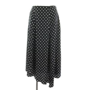 POLKA DOT PRINT ASYM FLARE SK フレアスカート 変形 マキシ ロング 水玉