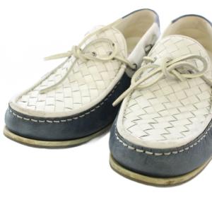LANVIN en Bleu デッキシューズ レザー 25.5cm ネイビー ホワイト /TK