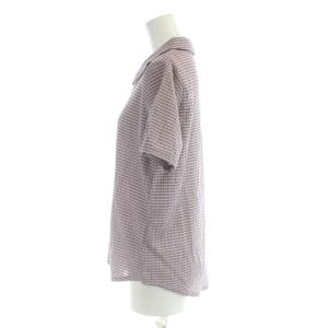 Steven Alan シャツ ブラウス 半袖 チェック柄 ピンク ブラウン 8216-222-0097 /AP