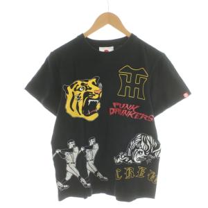 × 阪神タイガース 2023ARE.TEE Tシャツ カットソー 半袖 ロゴ プリント S 黒 ブラック