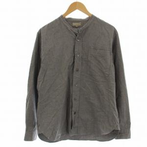 バンドカラーシャツ 長袖 シャツ L グレー 579-9250018 /G