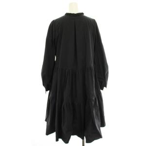 JILL STUART ワンピース ティアード リボン 長袖 ひざ丈 2 黒 ブラック /HN