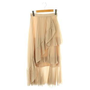 SWFS204100 シアーボリュームプリーツスカート 1 ミルクティーベージュ /ES