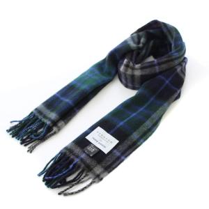 TAKEO KIKUCHI マフラー フリンジ ウール アンゴラ混 チェック柄 紺 ネイビー /BB