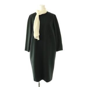 ワンピース ロング 36 ブラック オフホワイト /ES