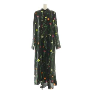 花柄ワンピース ロング 総柄 2 黒 マルチカラー /CX OS