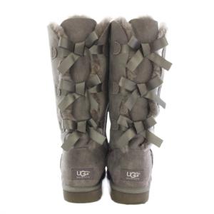 UGG australia Bailey Bow ベイリーボウ ムートンブーツ ロング 厚底 スエード リボン ワンカラー US7