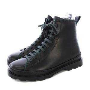 ショートブーツ レースアップ レザー 39 黒 /KH