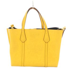 Tory Burch 2way ショルダーバッグ イエロー 2WAY ショルダーバッグ ハンドバッグ レザー ワンカラー ロゴ プリント