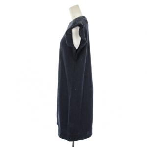 BRUNELLO CUCINELLI ニット ワンピース ひざ丈 フレンチスリーブ インナー付き M 青 /BM