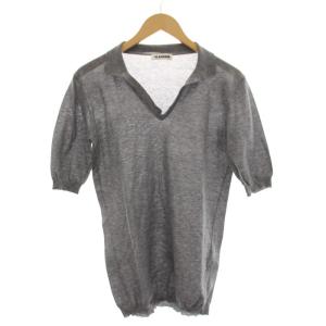 ニット カットソー カシミヤ混 半袖 薄手 38 グレー /HN