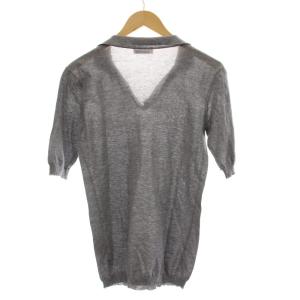 JIL SANDER ニット カットソー カシミヤ混 半袖 薄手 38 グレー /HN