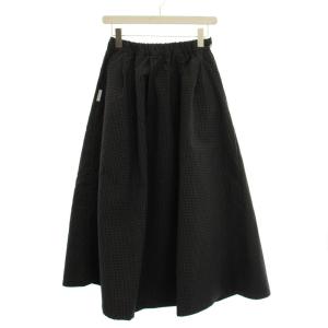 GECKO TUCK SKIRT ゲッコー タックスカート ロング ギャザー フレア M ブラック WTL25012AD