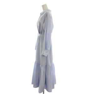 CELFORD 24SS カシュクールシャツワンピース ロング 38 水色 ライトブルー 長袖 CWF0241099 /YM