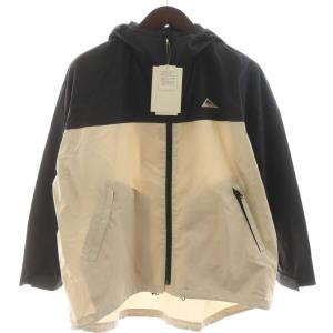 ジャケット 上着 38 黒 ベージュ 長袖 フード付き バイカラー /NS