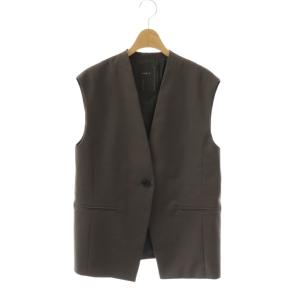 24AW エステルツイルストレッチVカラージレ ベスト 前開き 36 グレー 24010240509030