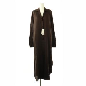 25SS SILK SATIN LONG ワンピース シルク ブラウン 25040500404010