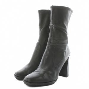 KENZO ショートブーツ チャンキーヒール 37 黒 ブラック /AN55