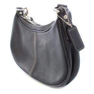 COACH ハンドバッグ ワンハンドル レザー ワンカラー ロゴチャーム 黒 ブラック 7593 /BB