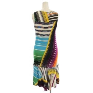 MISSONI ノースリーブ ニットワンピース ロング ボーダー 40 マルチカラー 192530 /G
