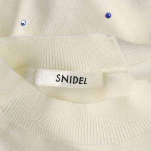 SNIDEL 24AW ホットフィットクロップドニットプルオーバー 半袖 ニット セーター F 白 ホワイト パフスリーブ