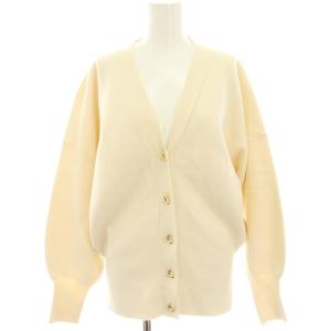 24AW ニットカーディガン F 白 ホワイト Vネック 長袖 ウール混 ドルマンスリーブ /HN