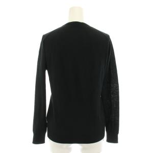 JOHN SMEDLEY ニット セーター クルーネック 長袖 コットン 無地 薄手 S 黒 ブラック /YT