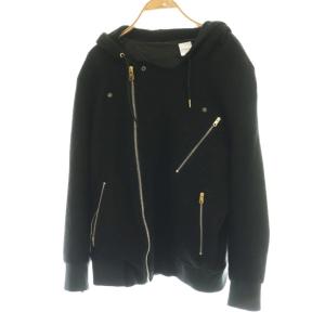 ライダースパーカー ジャケット ジップアップ L 黒 ブラック /SS OS