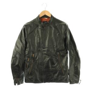 ライダースジャケット レザー 牛革 L ブラック /ES