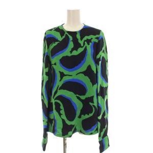 プルオーバーブラウス カットソー 長袖 総柄 40 緑 /KH
