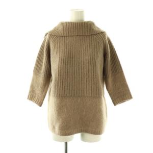 ニット セーター 七分袖 ウール ベージュ /NR