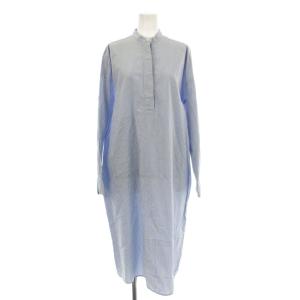 19SS シャツワンピース ストライプ 36 ブルー S52CT0389