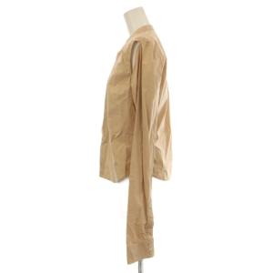 MM6 Maison Margiela 24SS コットンカットアウトスリーブシャツ ブラウス バンドカラー 42 ベージュ S62DT0025