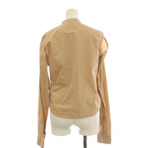 MM6 Maison Margiela 24SS コットンカットアウトスリーブシャツ ブラウス バンドカラー 42 ベージュ S62DT0025
