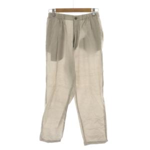 イージーパンツ テーパード ウエストゴム 絹混 シルク混 L グレー /RR